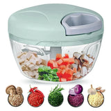 500ml Manual Meat Mincer Garlic Chopper Rotate Garlic Press Crusher Vegetable - Blue