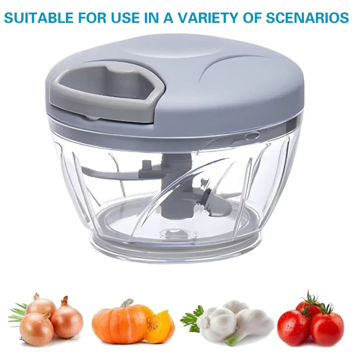 500ml Manual Meat Mincer Garlic Chopper Rotate Garlic Press Crusher Vegetable - Pink