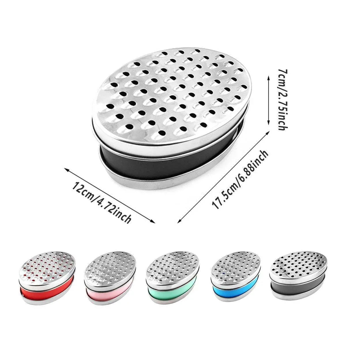 Stainless Steel Kitchen Cheese Grater with Container Storing Fruits Cheese Box - Black