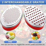 Stainless Steel Kitchen Cheese Grater with Container Storing Fruits Cheese Box - Green
