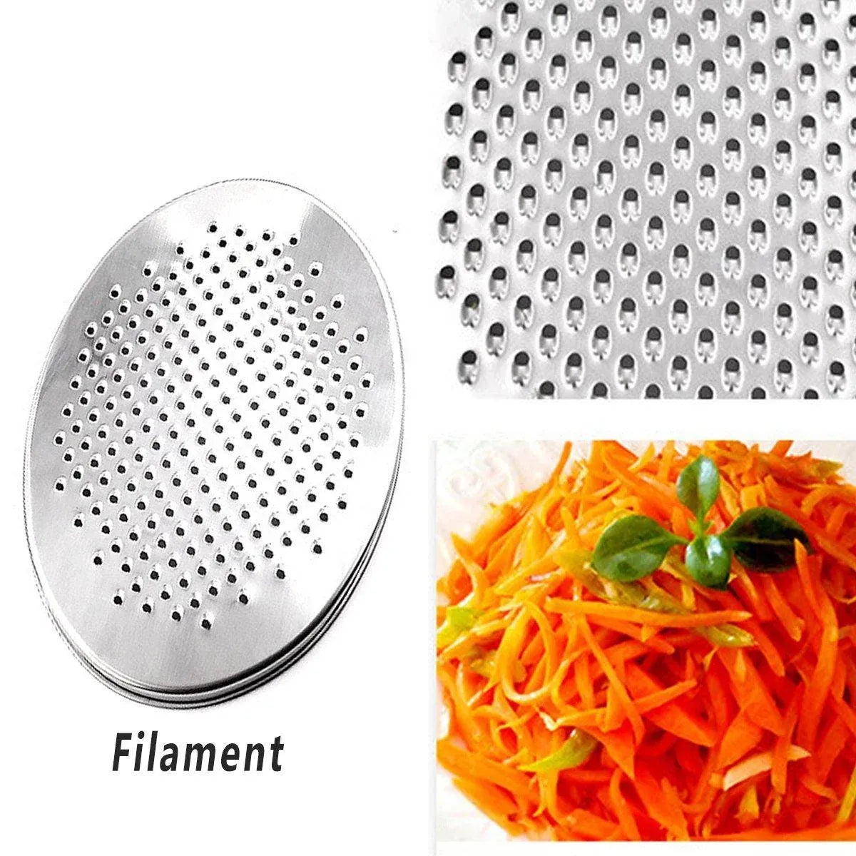 Stainless Steel Kitchen Cheese Grater with Container Storing Fruits Cheese Box - Grey