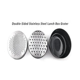 Stainless Steel Kitchen Cheese Grater with Container Storing Fruits Cheese Box - Grey