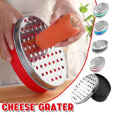 Stainless Steel Kitchen Cheese Grater with Container Storing Fruits Cheese Box - Grey