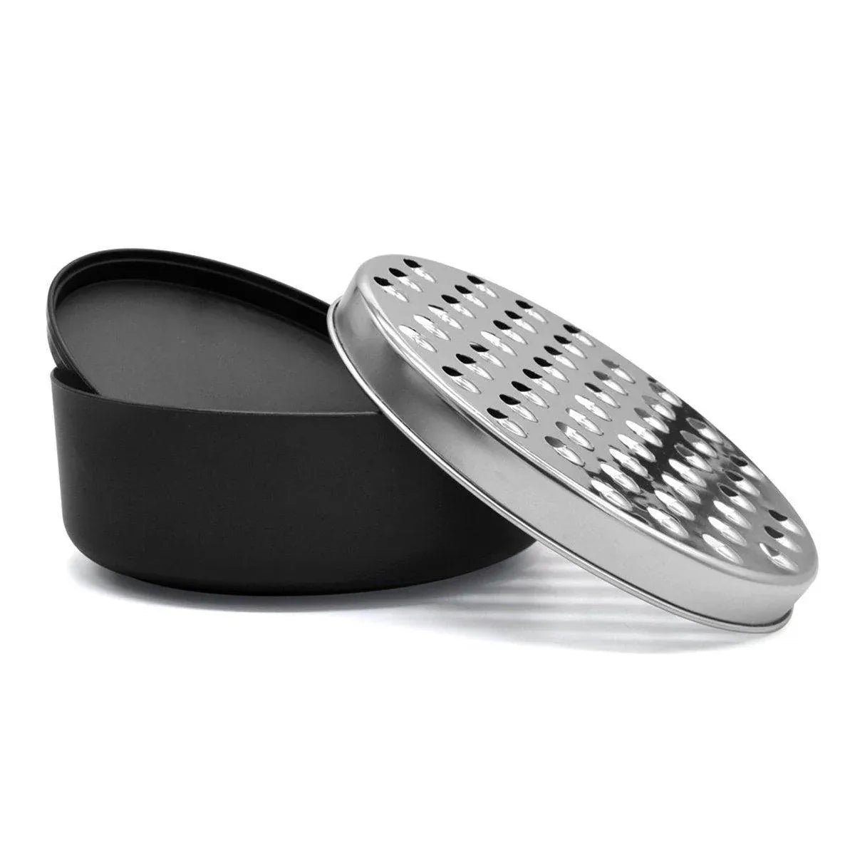 Stainless Steel Kitchen Cheese Grater with Container Storing Fruits Cheese Box - Grey