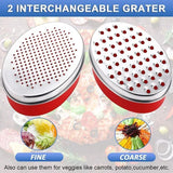 Stainless Steel Kitchen Cheese Grater with Container Storing Fruits Cheese Box - Pink