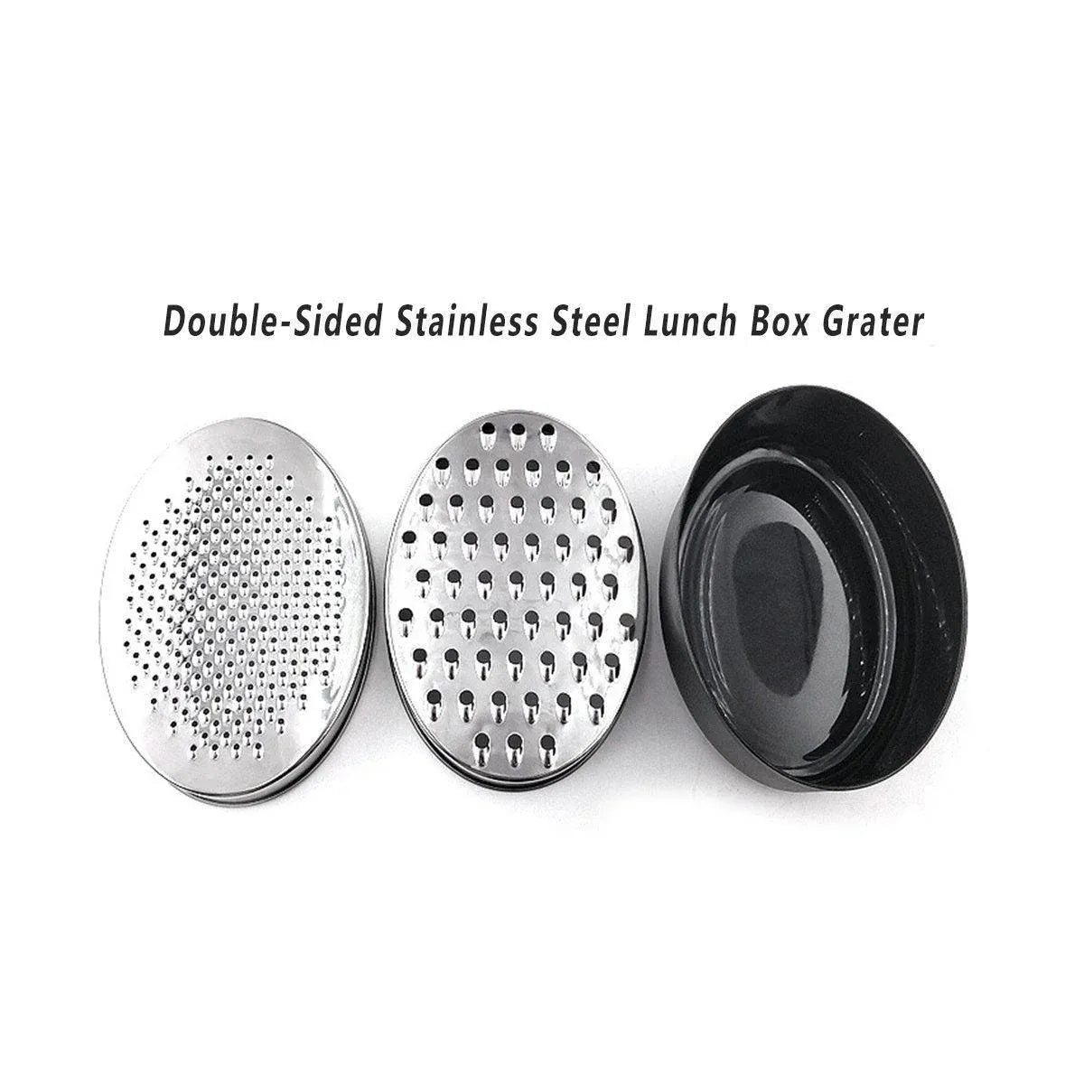 Stainless Steel Kitchen Cheese Grater with Container Storing Fruits Cheese Box - Red