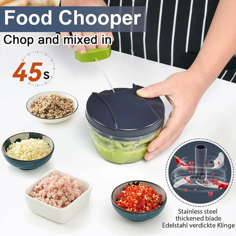 Garlic Press Chopper Slicer Hand Presser Grinder Crusher Home Kitchen Tools Use - 1000ml