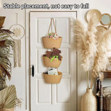 3 Layer Wall Mounted Storage Basket Hanging Organizer Rack for Household Items - Brown