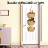 3 Layer Wall Mounted Storage Basket Hanging Organizer Rack for Household Items - Brown