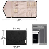 Periea Travel Jewellery Roll -Jewellery Travel Pouch Portable Case Box Organiser - Black