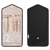 Periea Travel Jewellery Roll -Jewellery Travel Pouch Portable Case Box Organiser - Black
