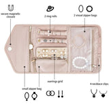 Periea Travel Jewellery Roll -Jewellery Travel Pouch Portable Case Box Organiser - Black