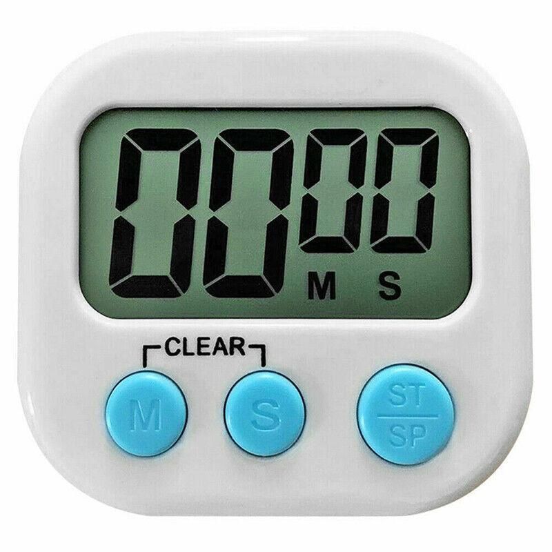 Kitchen Timer with Large LCD Display Screen and Back Mount Countdown Alarm