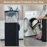 Bathroom Laundry Basket Large Clothes Hamper Dirty Laundry Storage Organizer - Black