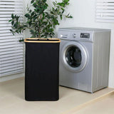 Bathroom Laundry Basket Large Clothes Hamper Dirty Laundry Storage Organizer - Black