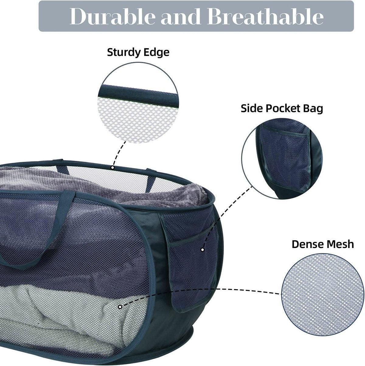 Large Folding Laundry Basket Collapsible Storage Organizer Dirty Clothes Hamper - Green