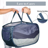 Large Folding Laundry Basket Collapsible Storage Organizer Dirty Clothes Hamper - Green
