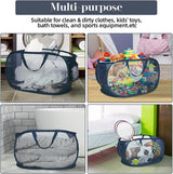 Large Folding Laundry Basket Collapsible Storage Organizer Dirty Clothes Hamper - Green