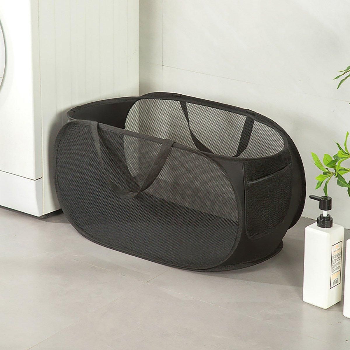 Large Folding Laundry Basket Collapsible Storage Organizer Dirty Clothes Hamper - Green