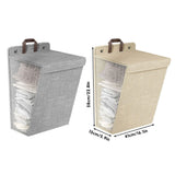 Foldable Laundry Basket Wall Mounted Clothes Storage Basket Household Organizer - Grey