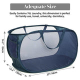 Large Folding Laundry Basket Collapsible Storage Organizer Dirty Clothes Hamper - White