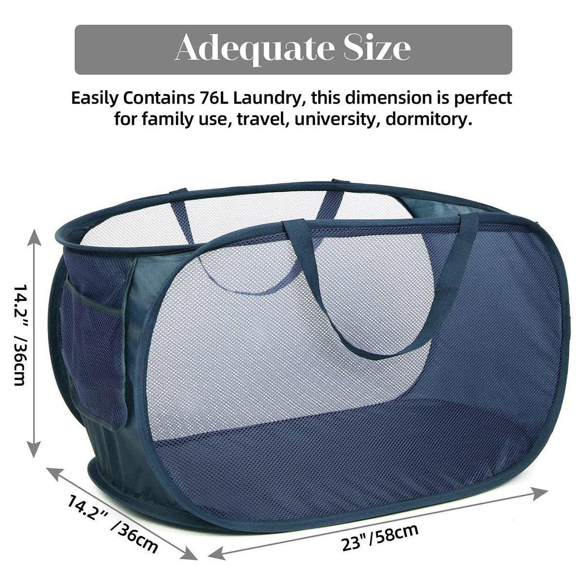 Large Folding Laundry Basket Collapsible Storage Organizer Dirty Clothes Hamper - White