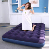 Single Inflatable Airbed 186x96cm Easy Inflate Flocked Air Mattress for Camping Guests