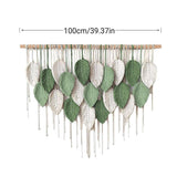 Cotton Rope Woven Leaves Tapestry Wall Hanging for Living Room Bedroom Decor