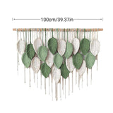 Cotton Rope Woven Leaves Tapestry Wall Hanging for Living Room Bedroom Decor