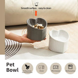 Love Shape Slanted Cat Bowl Ceramic Pet Bowl for Cats Food Water Feeding Dish - Black