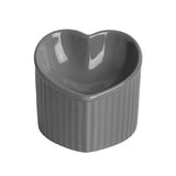 Love Shape Slanted Cat Bowl Ceramic Pet Bowl for Cats Food Water Feeding Dish - Black