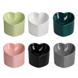 Love Shape Slanted Cat Bowl Ceramic Pet Bowl for Cats Food Water Feeding Dish - Green