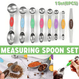 8pcs Stainless Steel Dual Head Measuring Spoon Set Kitchen Baking Cooking Tools