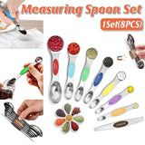 8pcs Stainless Steel Dual Head Measuring Spoon Set Kitchen Baking Cooking Tools