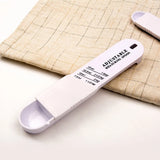 2PCS Adjustable ml Gram Plastic Measuring Spoon Scale Kitchen For Metering Spoon - White