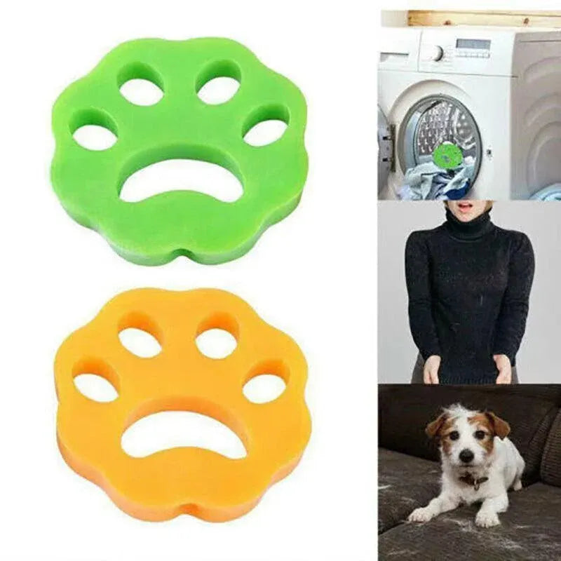 2/4PCS Pet Hair Remover Cat Fur Dog Hair Lint Catcher From Laundry Washing Machine - 2xFlower (Yellow+Green)