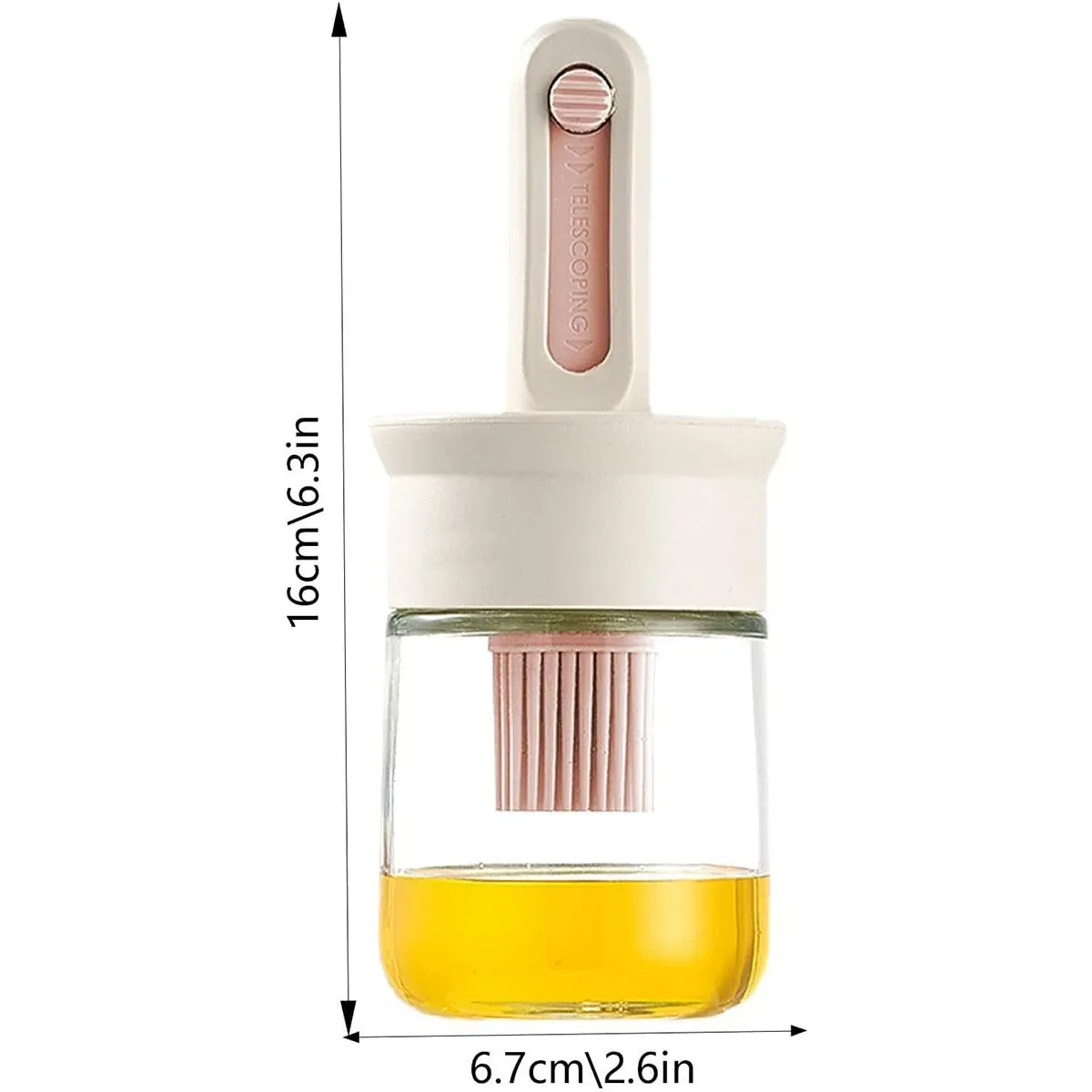 2pcs Glass Oil Bottles with Silicone Brush for Kitchen Cooking Oil Dispenser Set