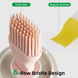 2pcs Glass Oil Bottles with Silicone Brush for Kitchen Cooking Oil Dispenser Set
