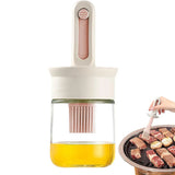 2pcs Glass Oil Bottles with Silicone Brush for Kitchen Cooking Oil Dispenser Set
