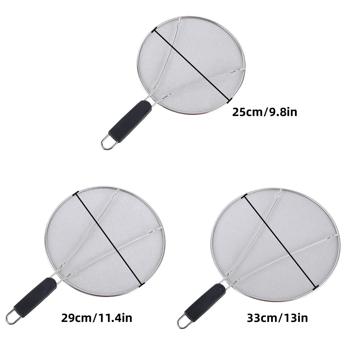 Stainless Steel Mesh Cover Anti Scald Filter Screen Anti Splash Lid For Kitchen - 29cm