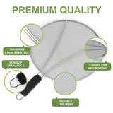 Stainless Steel Mesh Cover Anti Scald Filter Screen Anti Splash Lid For Kitchen - 29cm