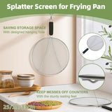 Stainless Steel Mesh Cover Anti Scald Filter Screen Anti Splash Lid For Kitchen - 33cm