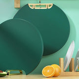 Round Green Plastic Kitchen Chopping Board Household Food Cutting Board Tool - 35cm