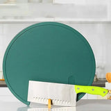Round Green Plastic Kitchen Chopping Board Household Food Cutting Board Tool - 35cm