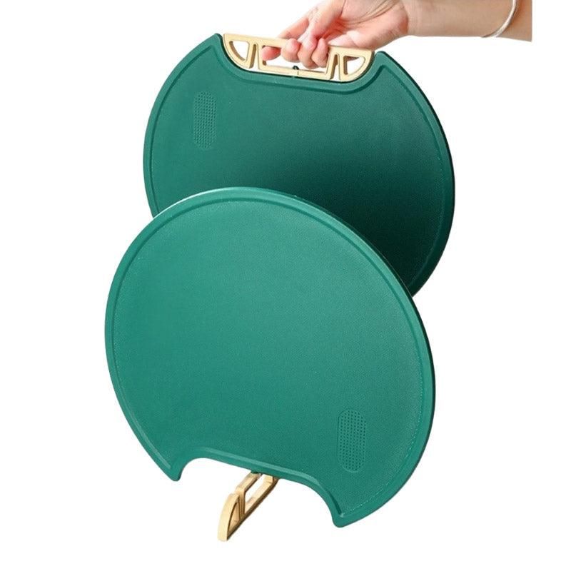 Round Green Plastic Kitchen Chopping Board Household Food Cutting Board Tool - 35cm