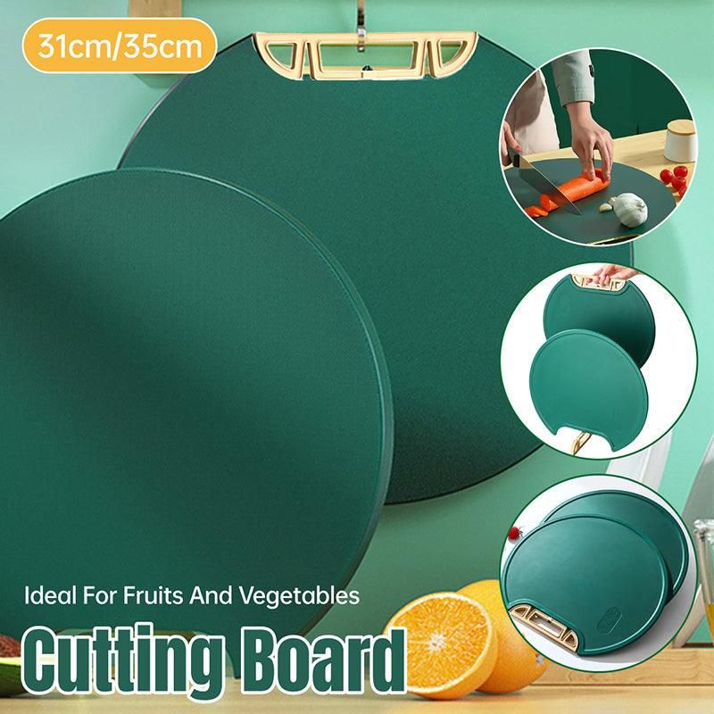 Round Green Plastic Kitchen Chopping Board Household Food Cutting Board Tool - 35cm