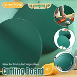 Round Green Plastic Kitchen Chopping Board Household Food Cutting Board Tool - 35cm