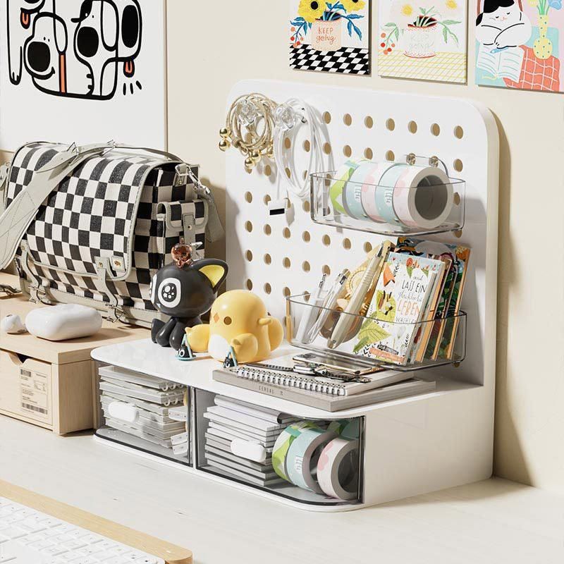 Desktop Storage Box Drawer Organizer Hole Plate Shelf Sub Storage Solution