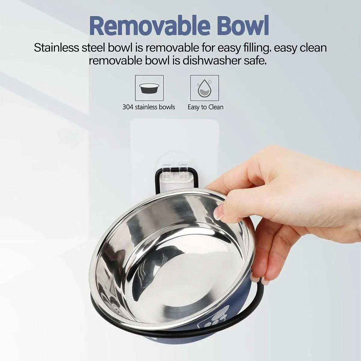 Stainless Steel Pet Bowl Hanging Cat Food Water Bowl Durable for Dogs and Cats - Black-12cm