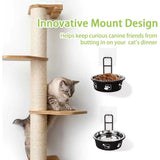 Stainless Steel Pet Bowl Hanging Cat Food Water Bowl Durable for Dogs and Cats - Blue-12cm
